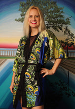Load image into Gallery viewer, Peacock Unisex Kimono Robe