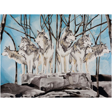 Load image into Gallery viewer, Wolf Pack Watercolor Painting or Acrylic Print