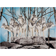 Load image into Gallery viewer, Wolf Pack Watercolor Painting or Acrylic Print
