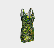 Load image into Gallery viewer, Peacock Feather Bodycon Dress