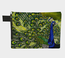 Load image into Gallery viewer, Peacock 12&quot; Zippered Carry-all Purse
