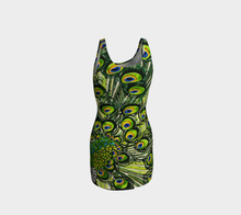 Load image into Gallery viewer, Peacock Feather Bodycon Dress