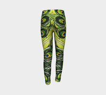 Load image into Gallery viewer, Peacock Feathers Youth Leggings Sizes for Age 4-12