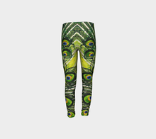 Load image into Gallery viewer, Peacock Feathers Youth Leggings Sizes for Age 4-12