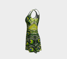 Load image into Gallery viewer, Peacock Feather Fit & Flare Dress