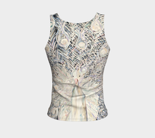 Load image into Gallery viewer, White Peacock Fitted Tank Top