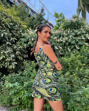 Load image into Gallery viewer, Peacock Feather Bodycon Dress