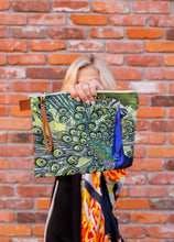 Load image into Gallery viewer, Peacock 12" Zippered Carry-all Purse