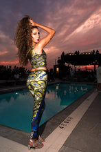 Load image into Gallery viewer, Peacock Feathers Crop Top