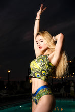 Load image into Gallery viewer, Peacock Feathers Crop Top