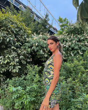 Load image into Gallery viewer, Peacock Feather Bodycon Dress