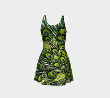 Load image into Gallery viewer, Peacock Feather Fit & Flare Dress