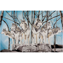 Load image into Gallery viewer, Wolf Pack Watercolor Painting or Acrylic Print