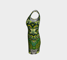 Load image into Gallery viewer, Peacock Feather Bodycon Dress