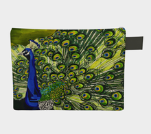 Load image into Gallery viewer, Peacock 12" Zippered Carry-all Purse
