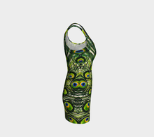 Load image into Gallery viewer, Peacock Feather Bodycon Dress