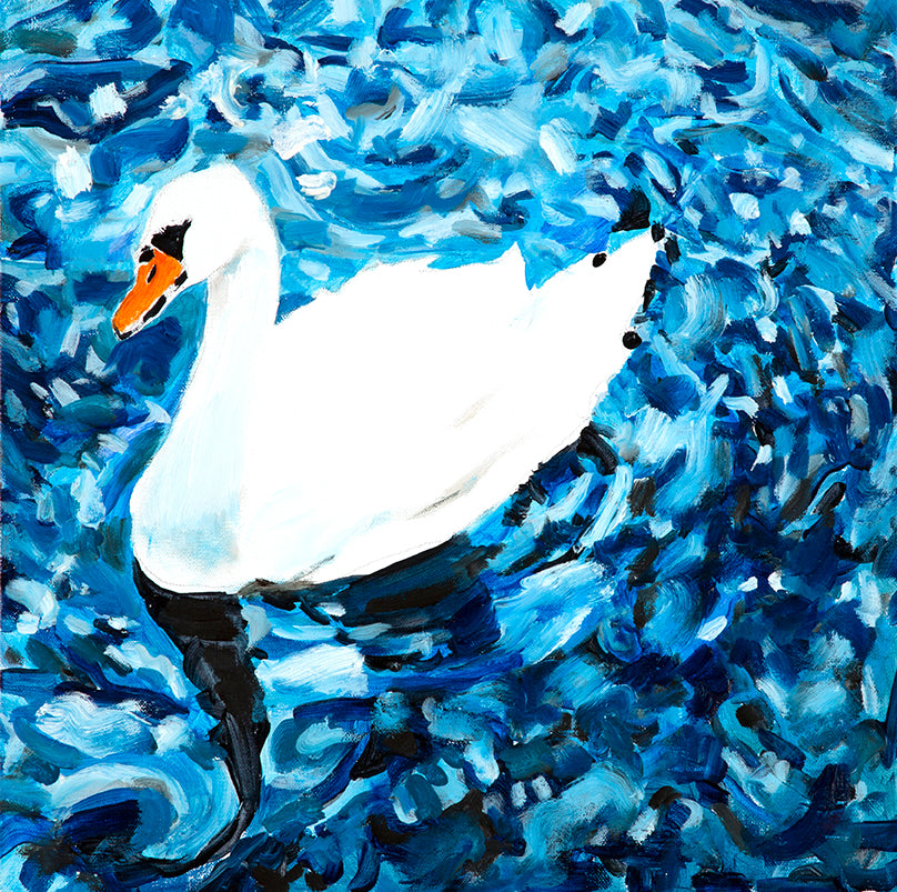 Summer Swan: Oil Painting