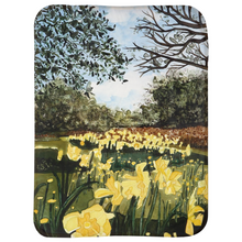 Load image into Gallery viewer, Sun Gardens Daffodils Baby Sherpa Blankets (Infant Sizes)
