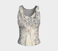 Load image into Gallery viewer, White Peacock Fitted Tank Top
