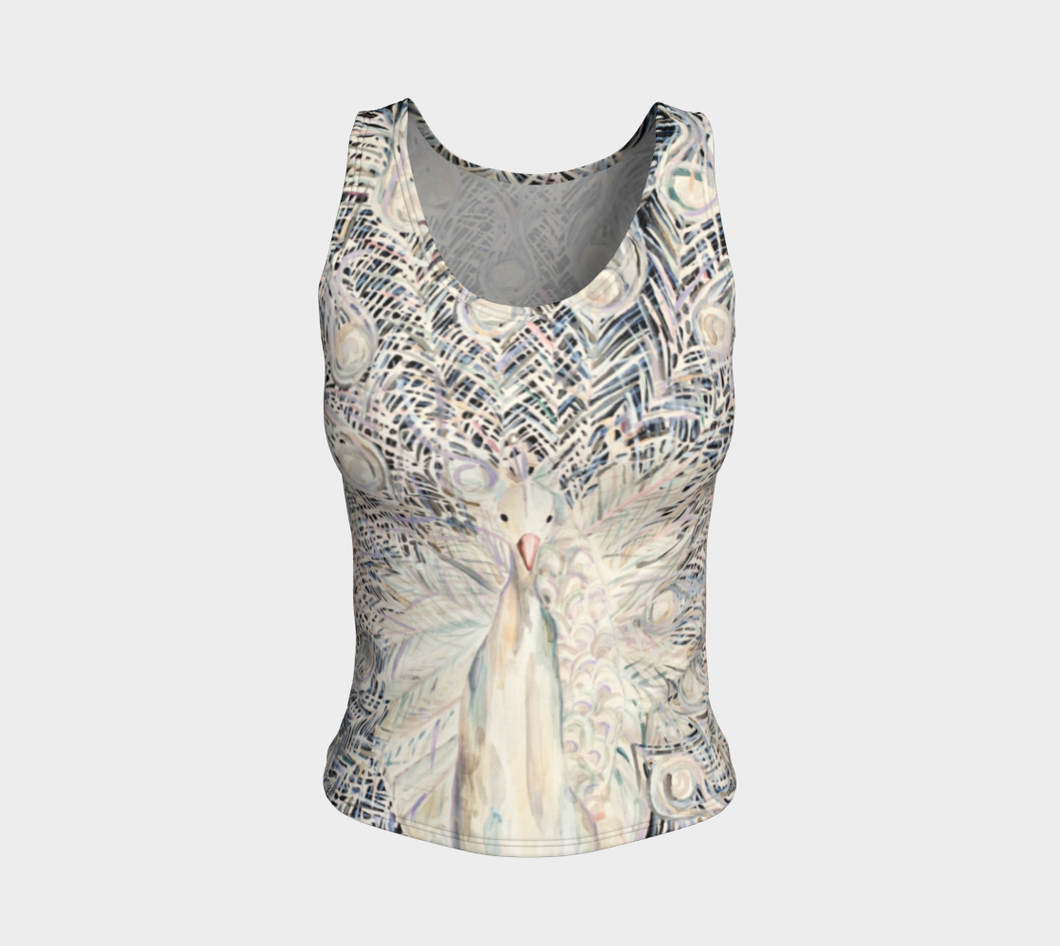 White Peacock Fitted Tank Top
