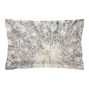 White Peacock Pillow Shams