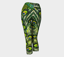 Load image into Gallery viewer, Peacock Feather Yoga Capris
