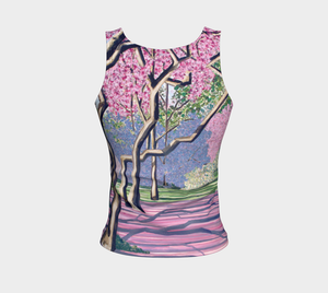 Cherry Blossoms Fitted Tank Top