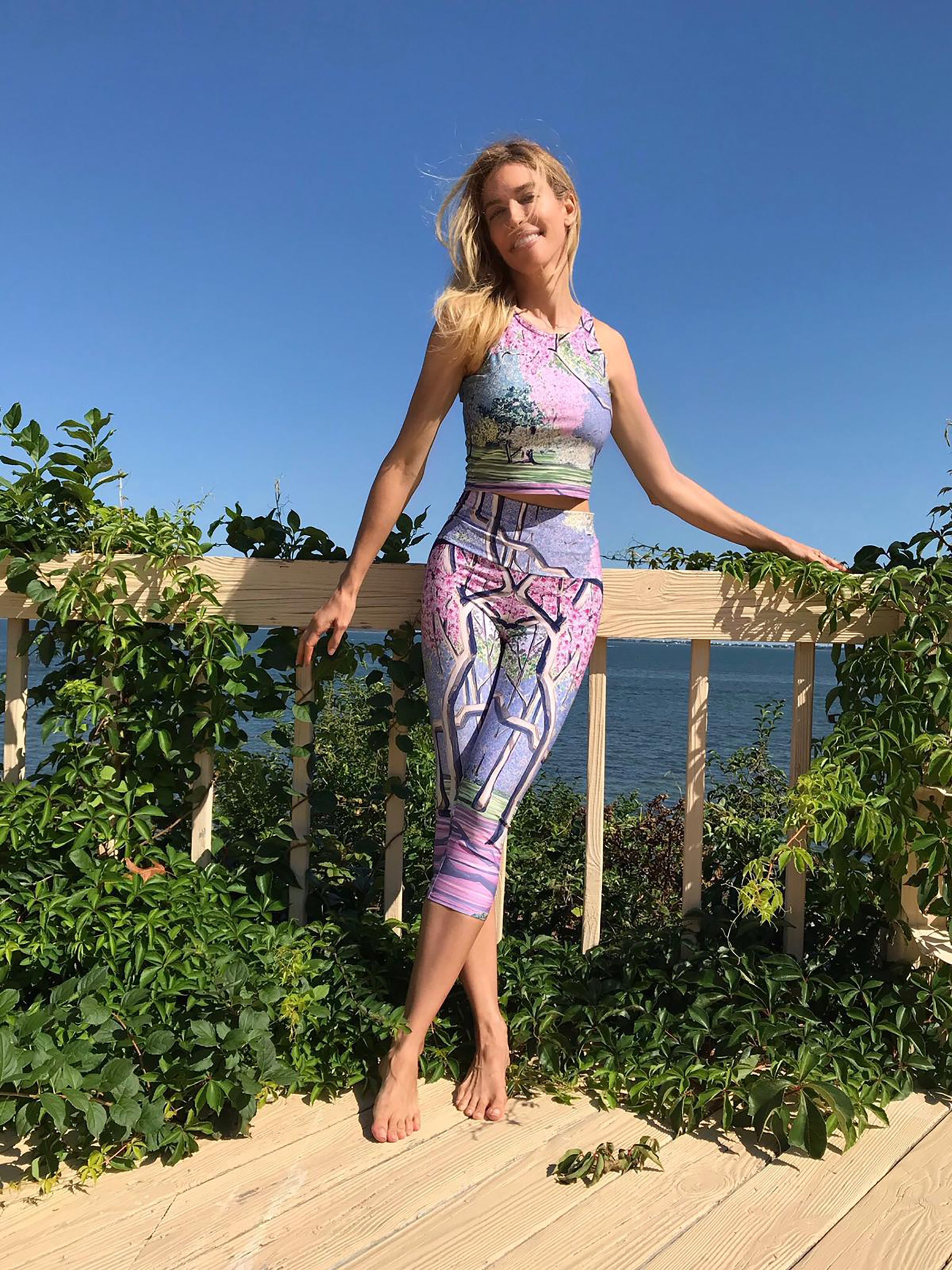 Cherry Blossoms Art Inspired Yoga Capris