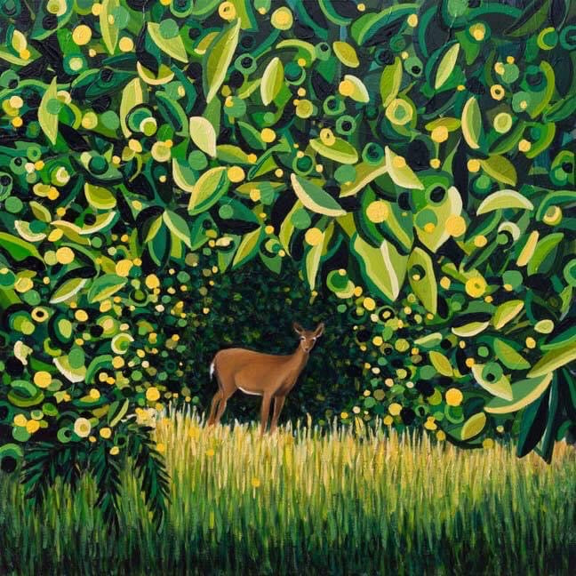 Hamptons Deer: Oil Painting