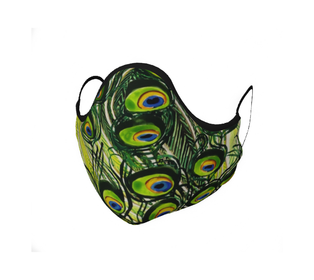 Peacock Feathers Face Mask