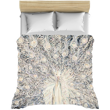 Load image into Gallery viewer, White Peacock Duvet Covers
