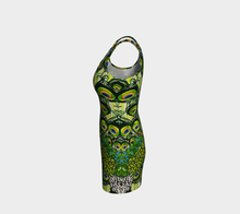 Load image into Gallery viewer, Peacock Feather Bodycon Dress
