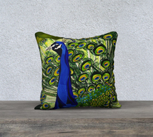 Load image into Gallery viewer, Peacock 18&#39; x 18&quot; Pillowcase
