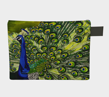 Load image into Gallery viewer, Peacock 12&quot; Zippered Carry-all Purse
