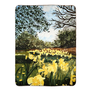 Sun Gardens Daffodil Sherpa Blankets